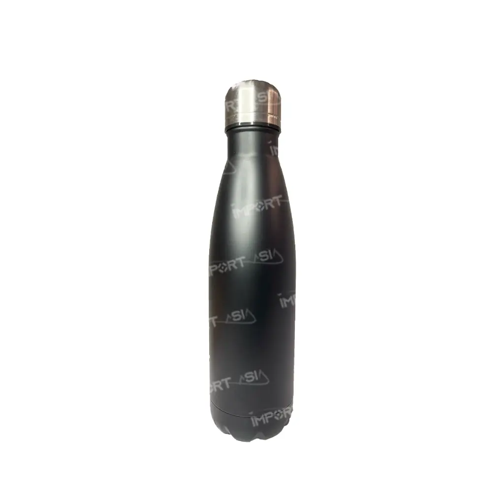 Termo tipo bala metálico negro para grabado laser fibra 500ml 