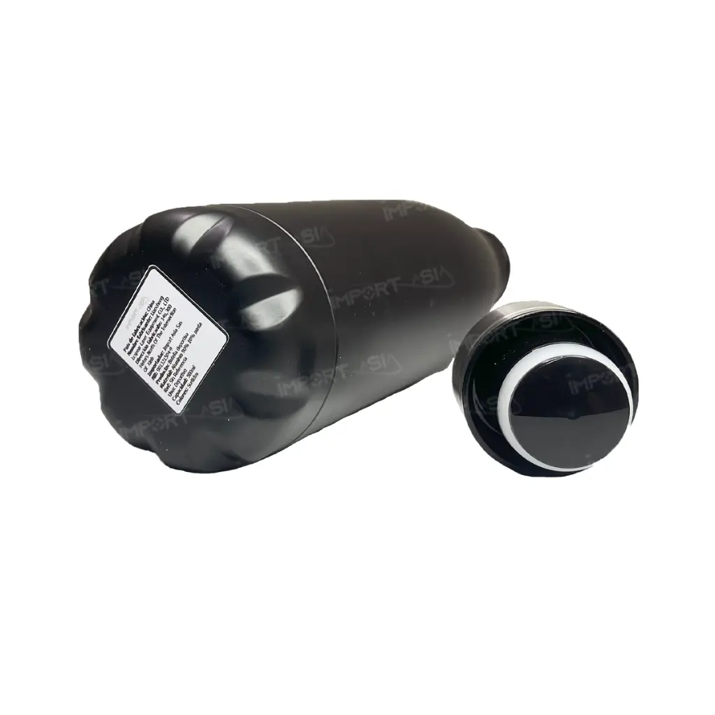 Termo tipo bala metálico negro para grabado laser fibra 500ml 