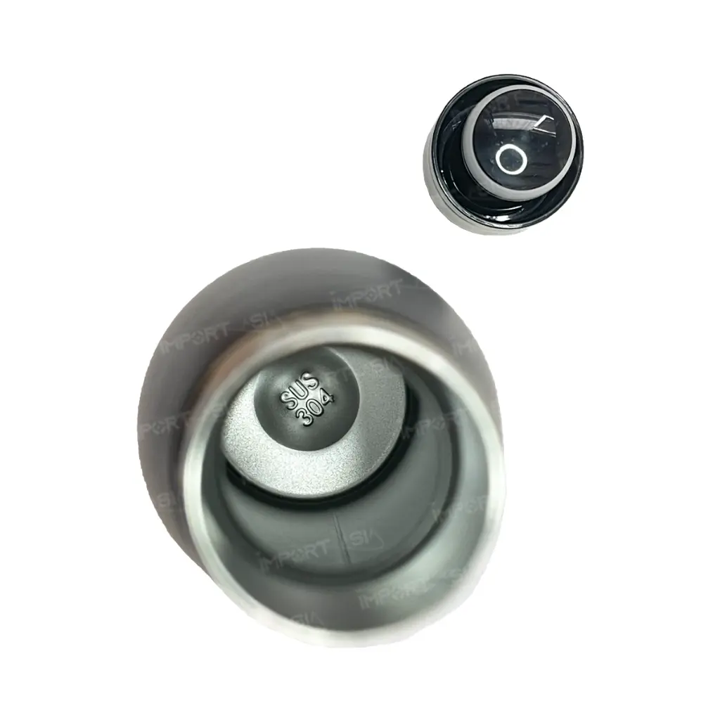 Termo tipo bala metálico negro para grabado laser fibra 500ml 