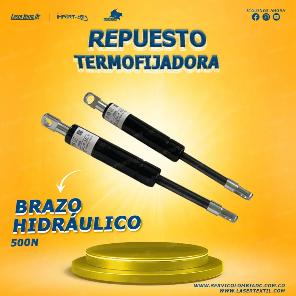 Brazo hidráulico fuerza 500N para termofijadora 