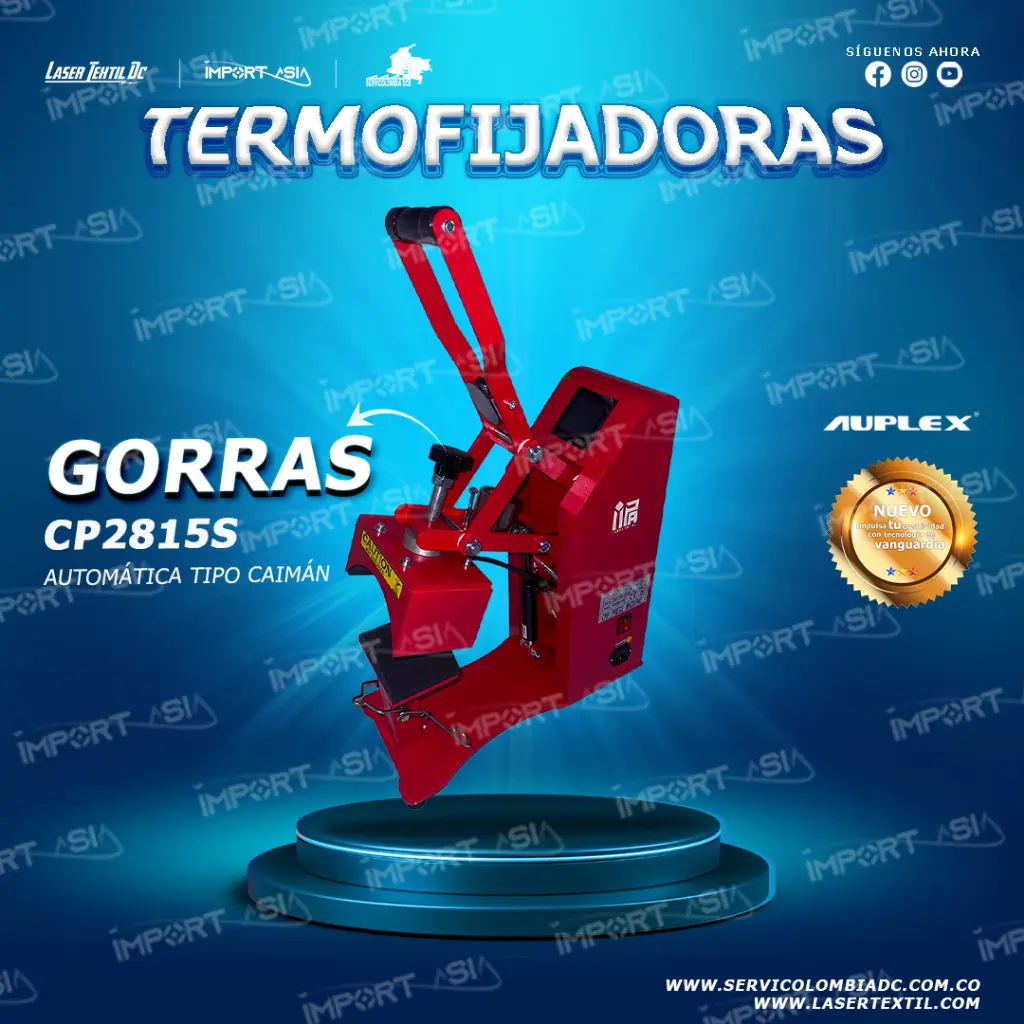 Termofijadora para gorras semiautomática