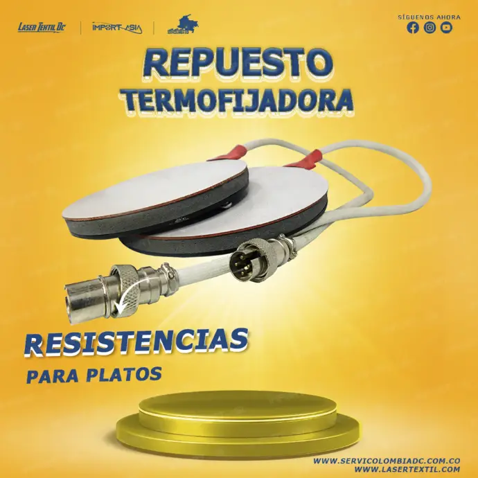 Resistencia de termofijadora para platos
