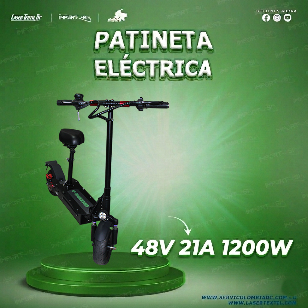 Patineta eléctrica 48V 21A 1200W