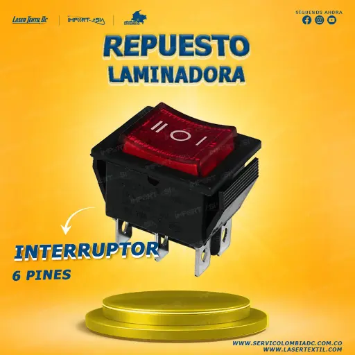 [INTERRUPTOR] Interruptor 6 pines para laminadora