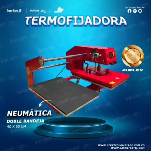 [FZLC-B2] Termofijadora neumática plana doble bandeja 4060 manual