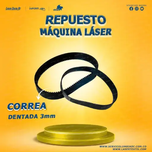 Correa dentada tipo bucle 3 mm