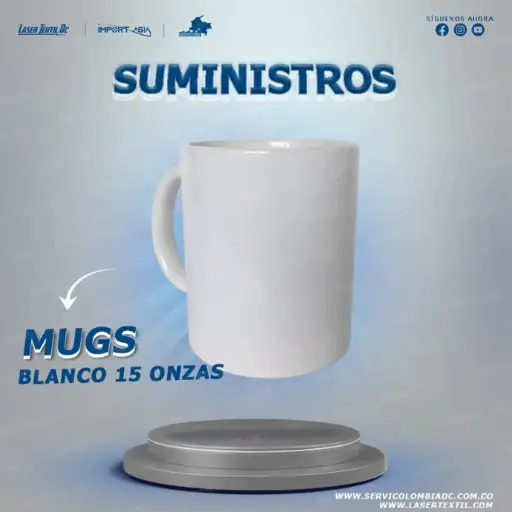 [MUGBLANCO-15ONZ] Mug blanco tradicional de 15 oz