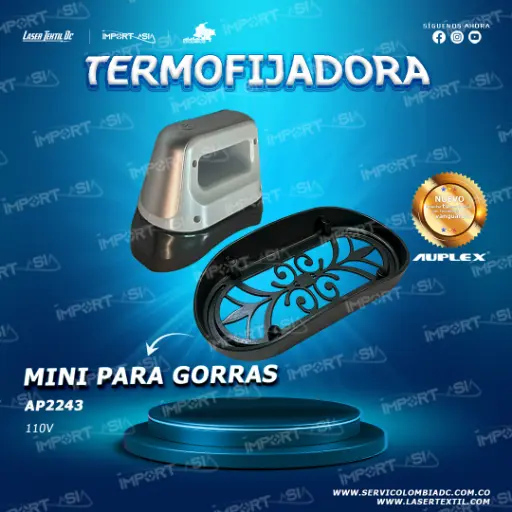 [AP2243] Termofijadora plana portatil para gorras 15x8cm