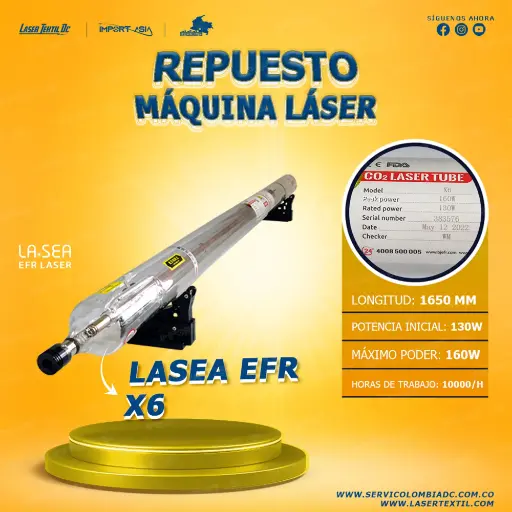 [EFRX6-130W] Tubo laser co2 130w EFR X6 