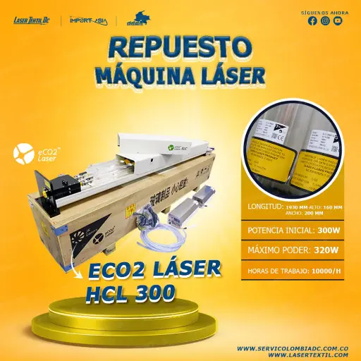 [HLC300] Tubo laser co2 300w Ecolaser HLC 