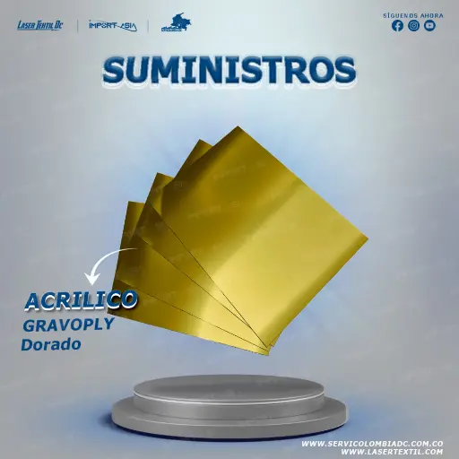 [DORADO] Lámina de ABS gravoply dorada doble capa  1.20x60 cm