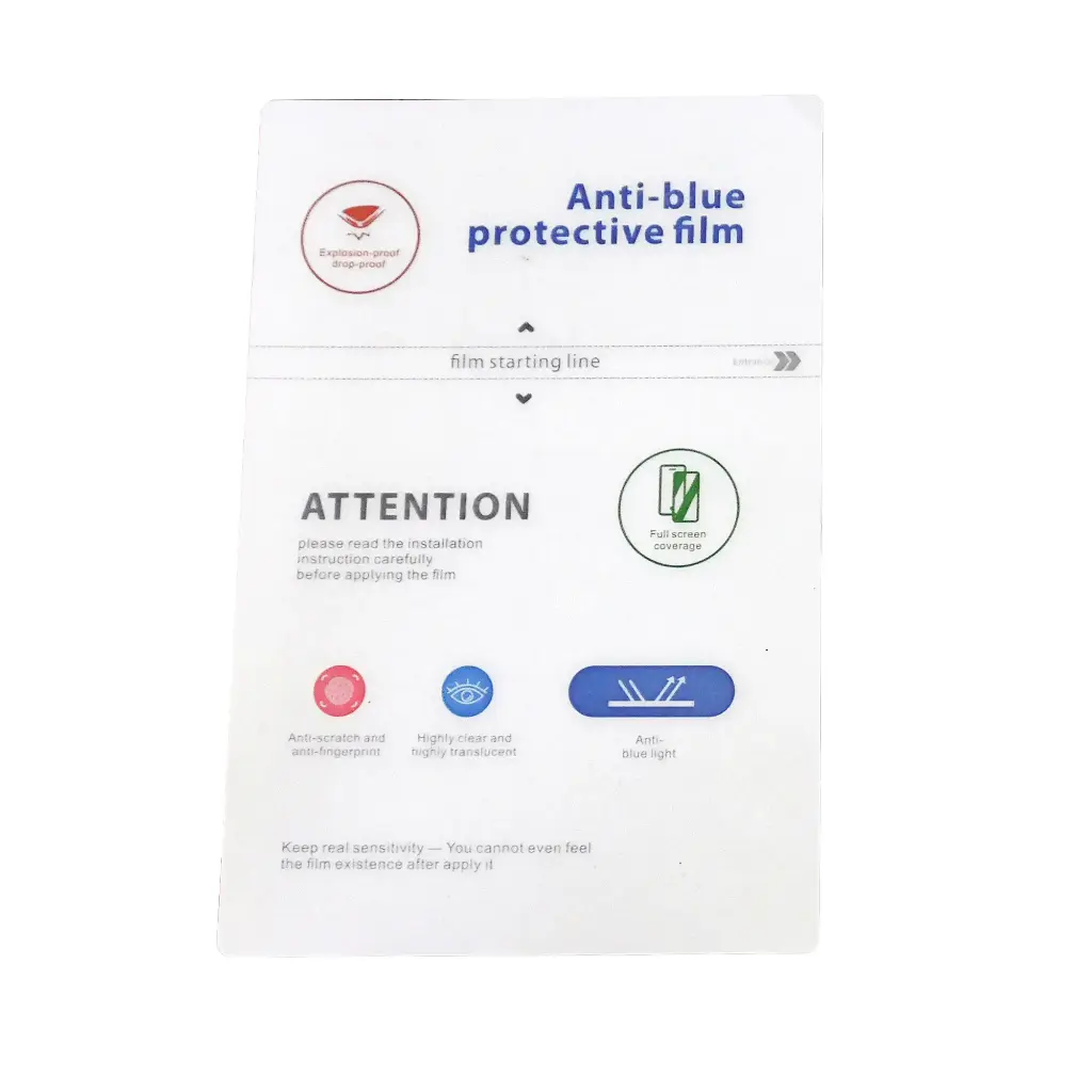 Lamina de Hidrogel para protección de pantallas Filtro azul