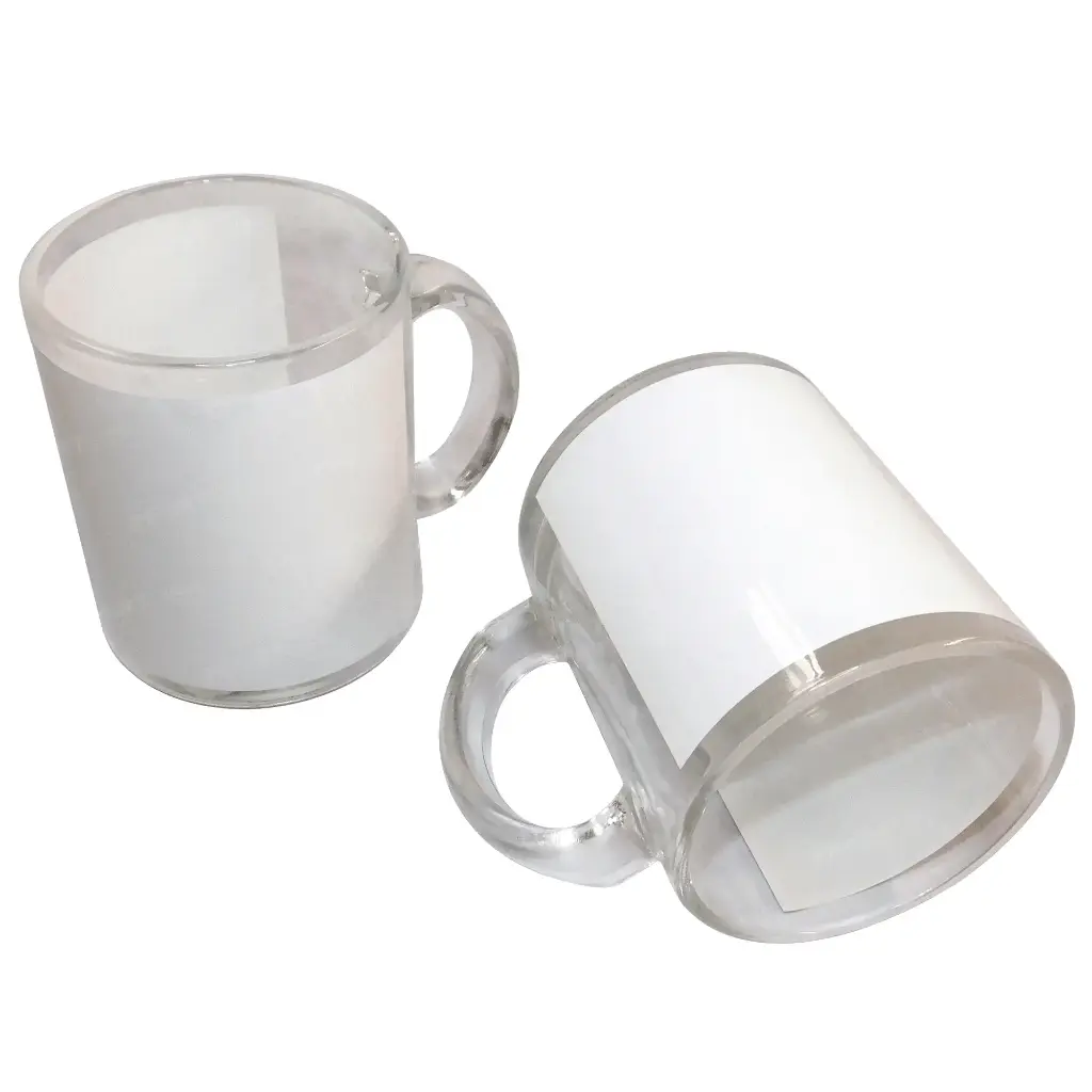 Mug de cristal con recuadro blanco para sublimacion 11oz 