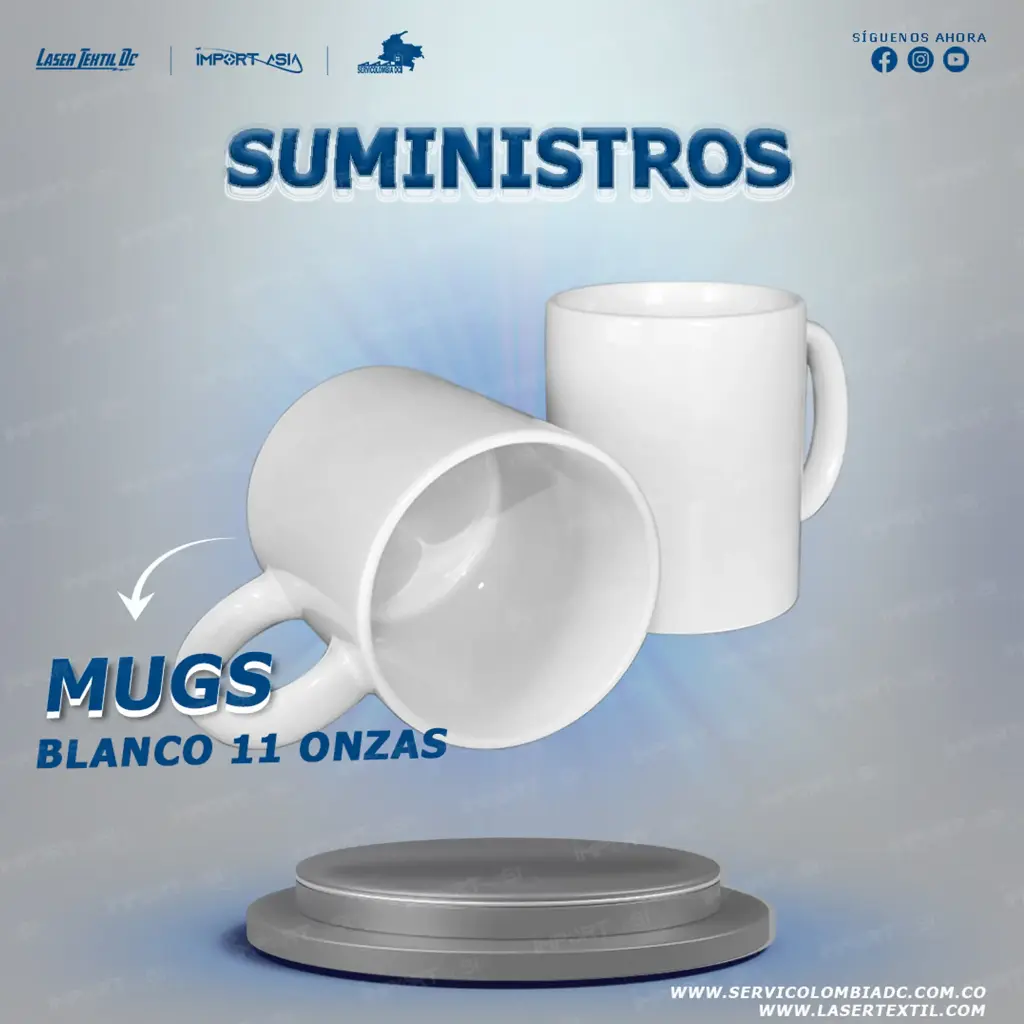 Mug blanco 11oz para sublimacion 