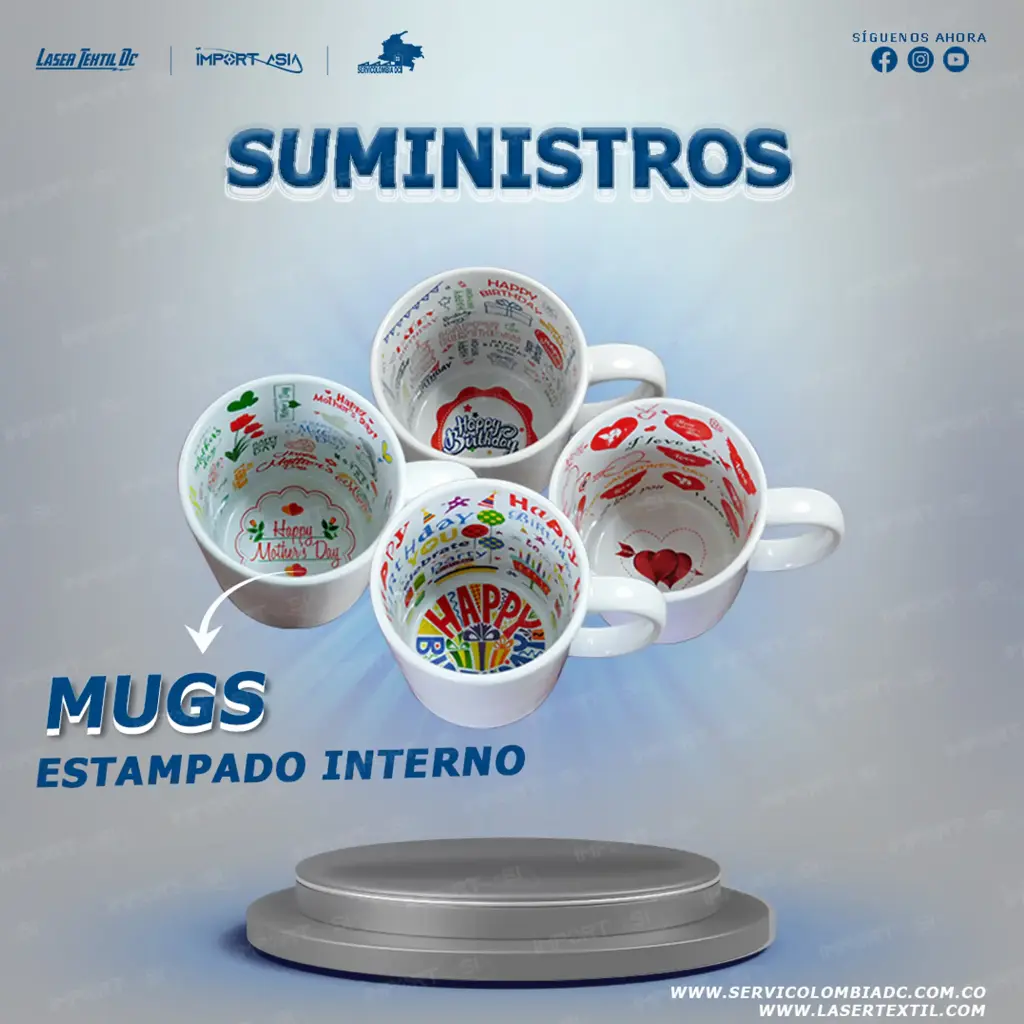 Mug blanco estampado interno sublimable 11 oz