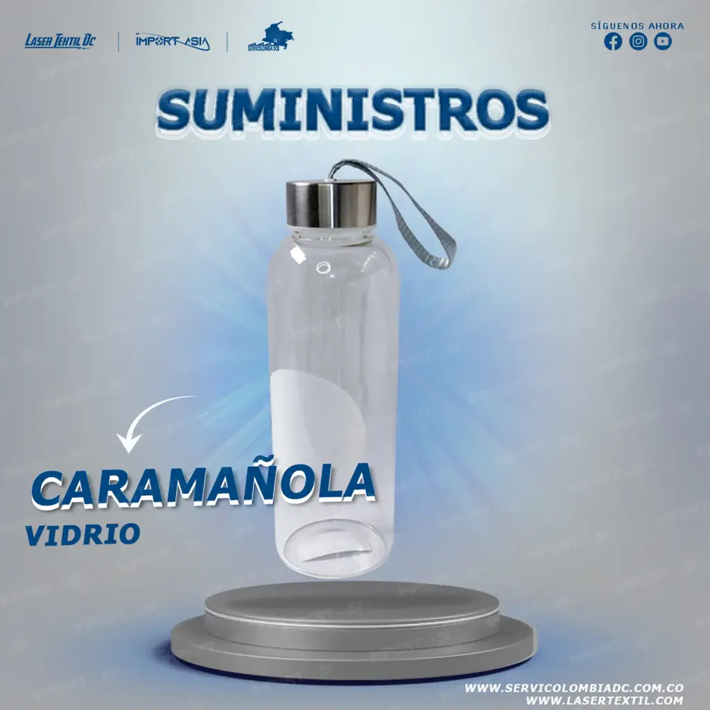 Caramañola de cristal sublimable 500ml 