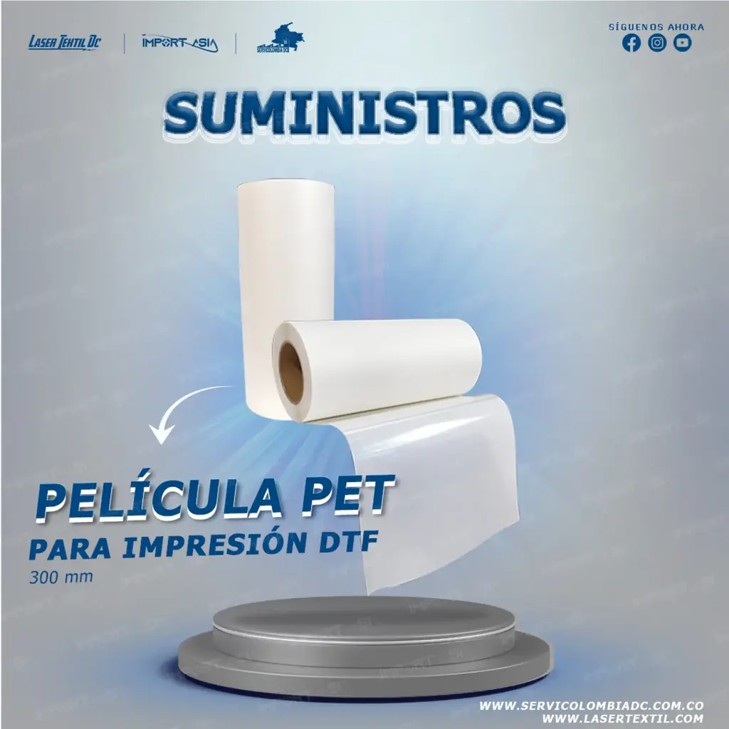 Rollo de papel PET DTF 30 cm x 100 m