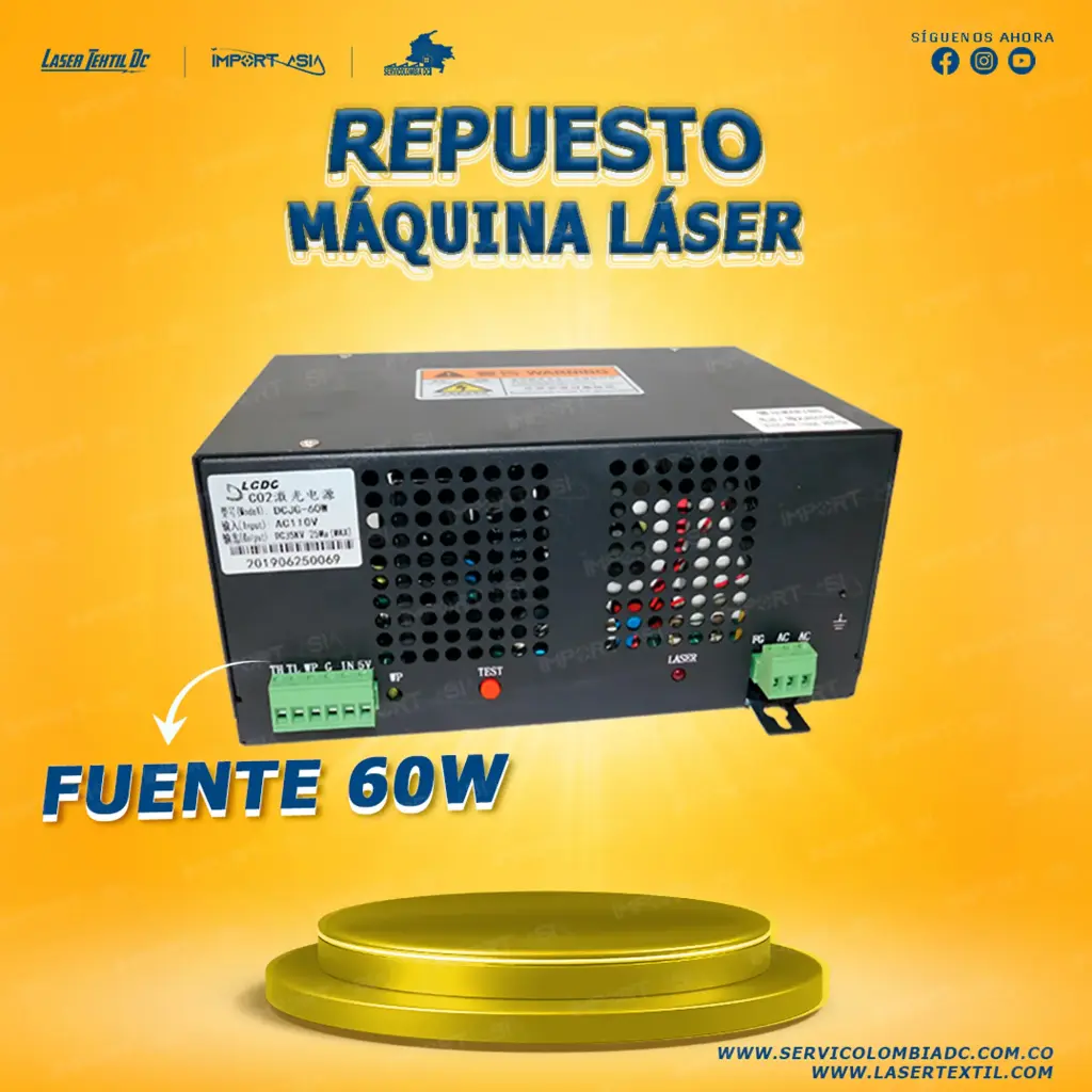 Fuente para máquina láser Co2 60w 110v