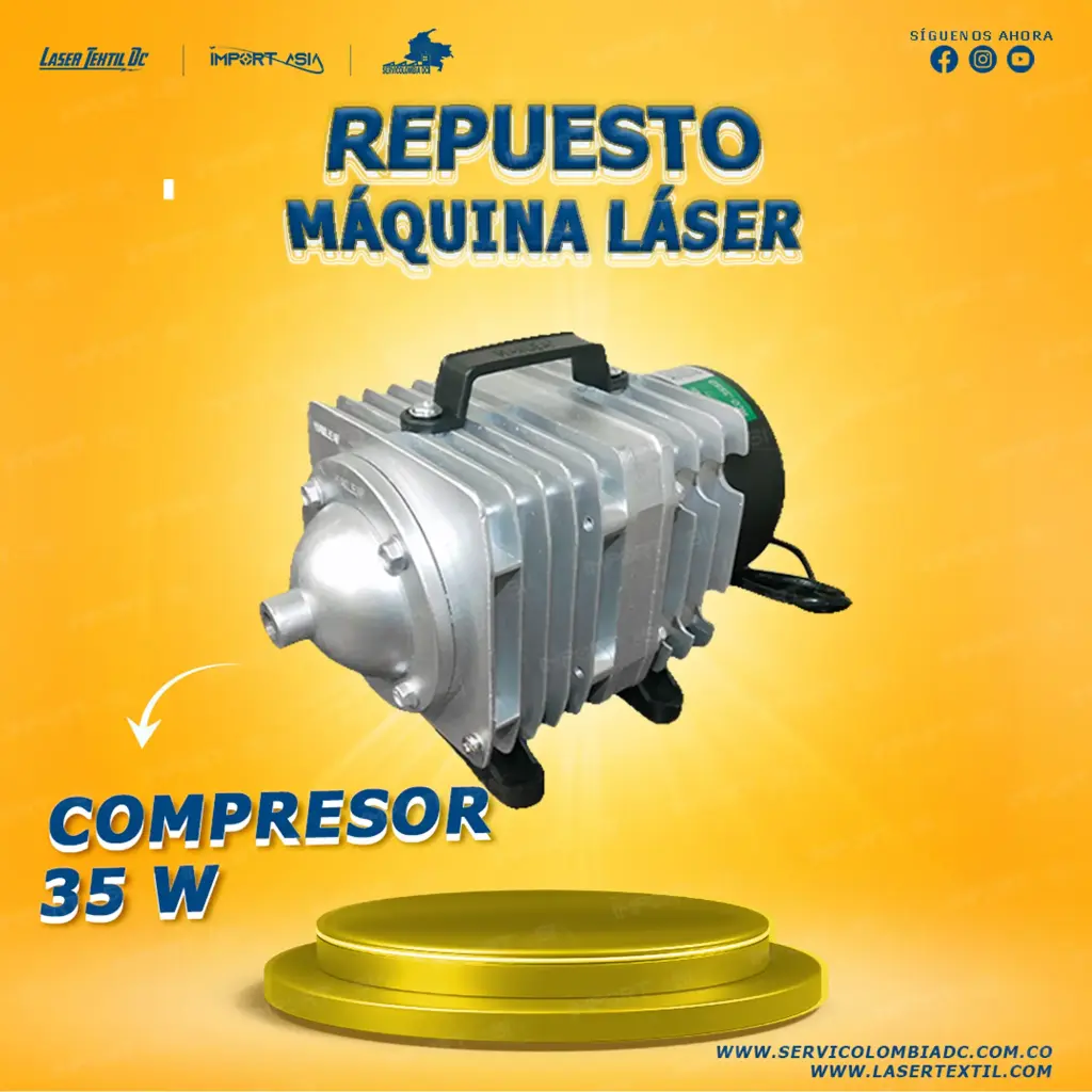 Compresor para maquina laser 35w 