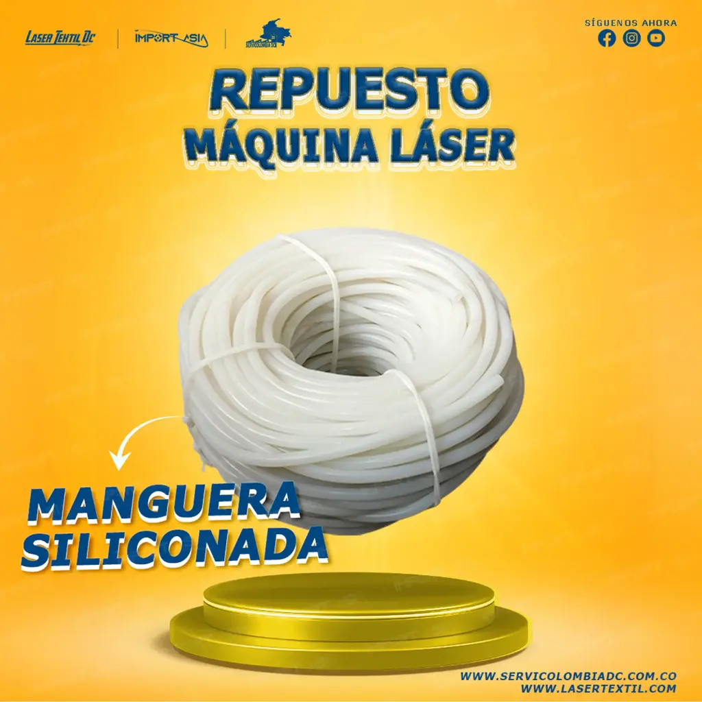 Manguera siliconada para máquina láser