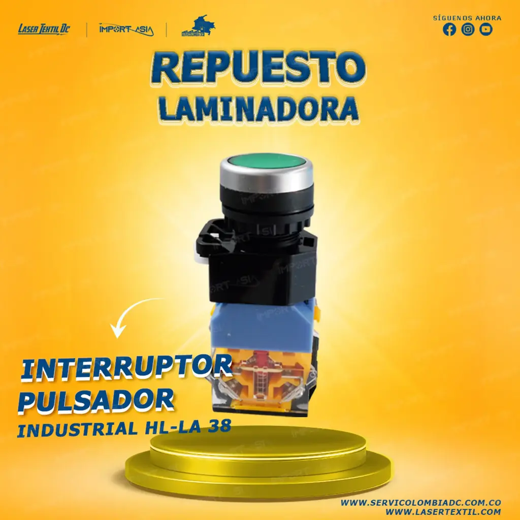 Botón de inicio para laminadora