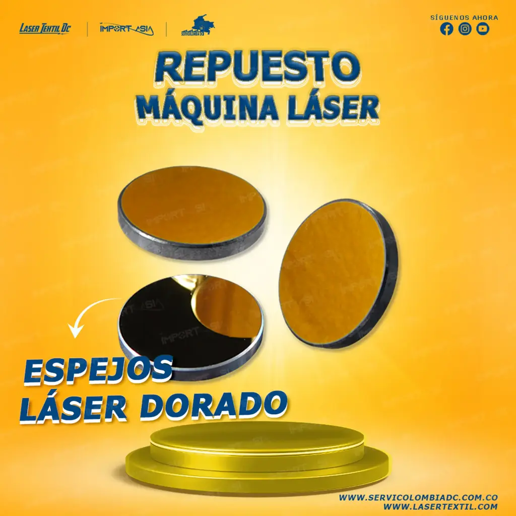 [mirrorgolden25mm] Espejo láser dorado 25 mm