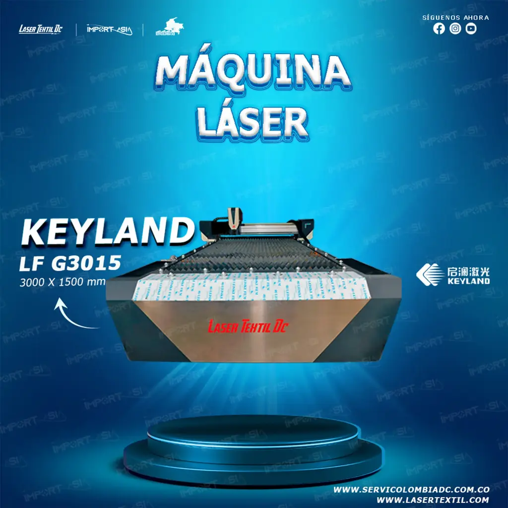 Máquina láser de fibra para corte de metales Co2 Keyland KLLF-G3015