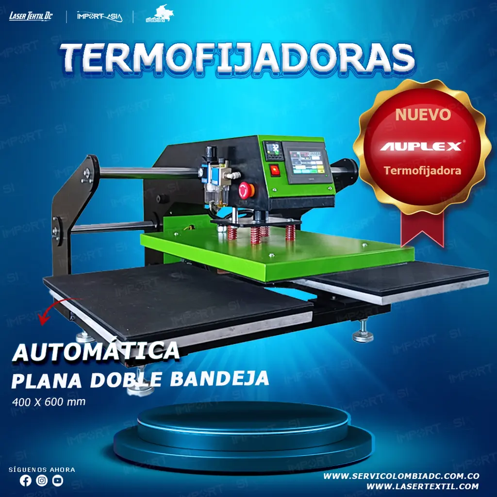 Termofijadora neumática plana doble bandeja 40x60