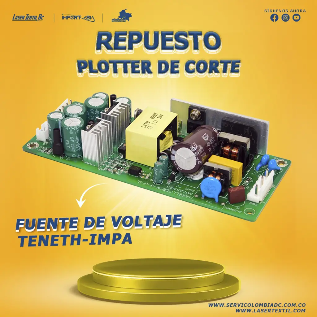 Fuente de voltaje plotter de corte Teneth IMPA 