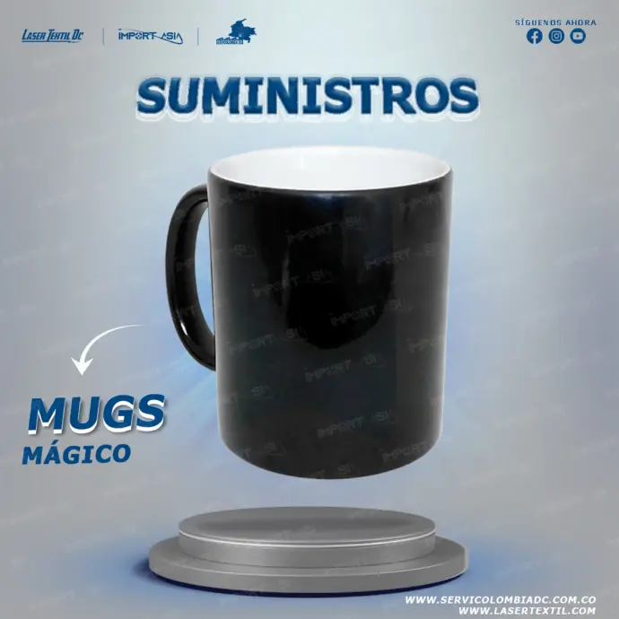 Mug mágico negro brillante 11 oz