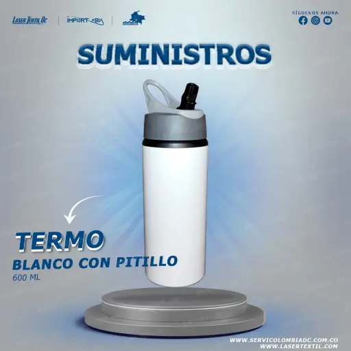 [600mlPITI] Termo pitillo sublimable metálico 600 ml