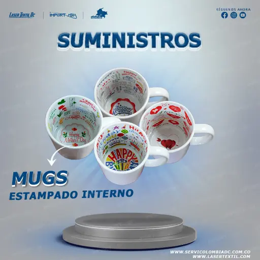 Mug blanco estampado interno sublimable 11 oz