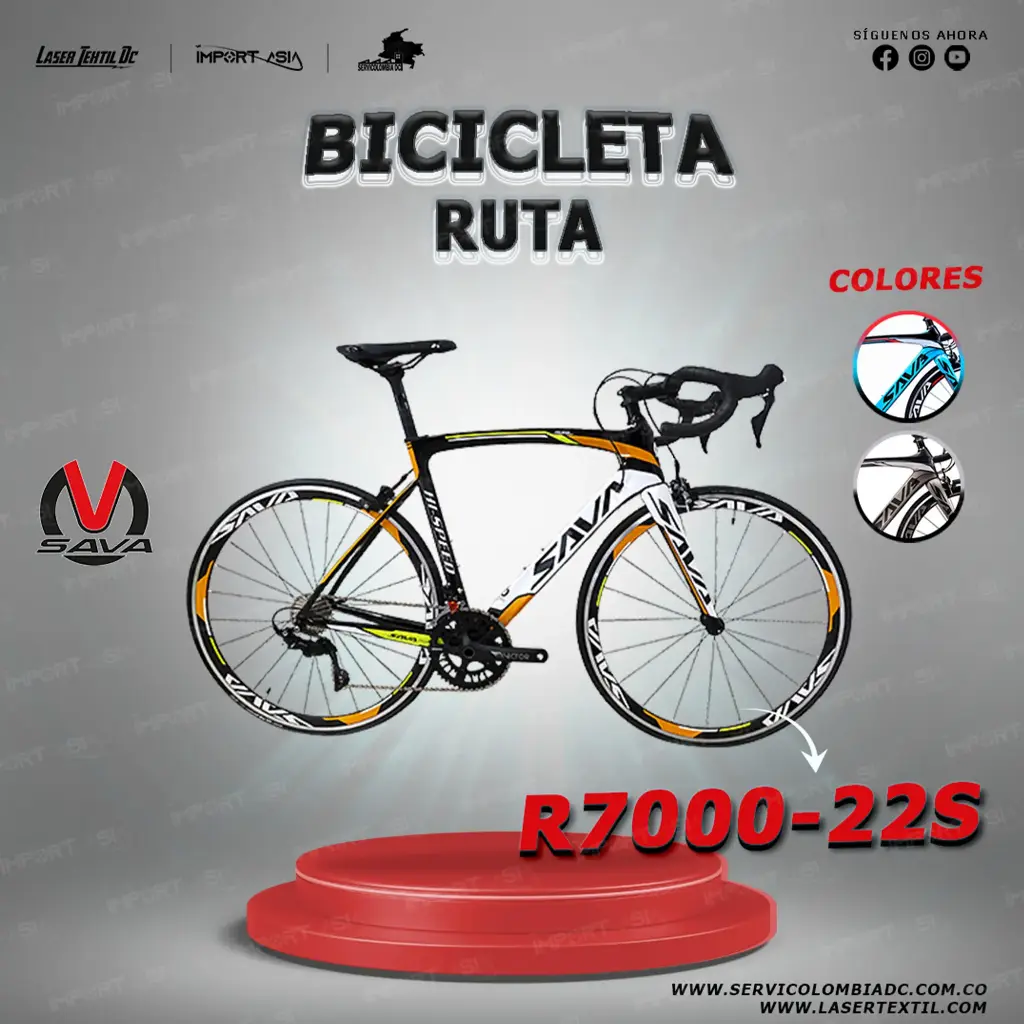 Bicicleta ruta Sava Wind of War R7000 22S carbono | Import Asia