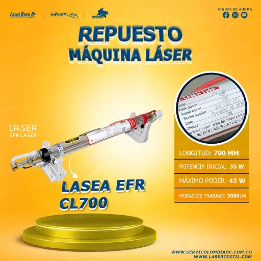 [EFR-CL70035W] Tubo láser Co2 35w EFR CL700