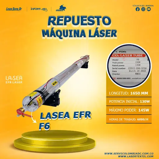 Tubo laser co2 130w EFR F6 